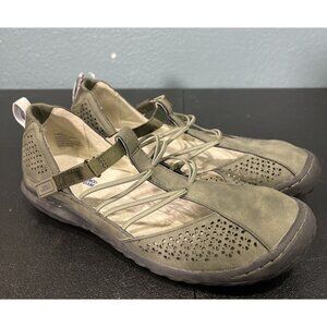 JBU‎ By Jambu Fig Flat Loafer Women Size 9.5 Dark Sage Green Memory Foam Comfort